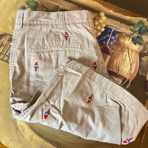 Cremieux khaki embroidered shorts